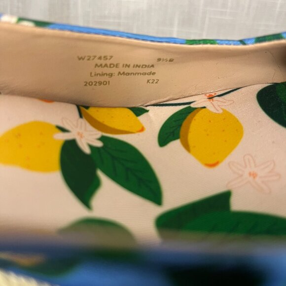 Cole Haan Women's Cloudfeel Espadrilles Slingback Azure Lemon Print Size 9.5 - Picture 10 of 12